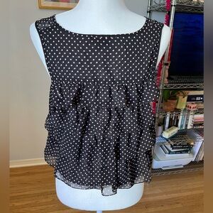 Topshop cropped top with ruffle size 10